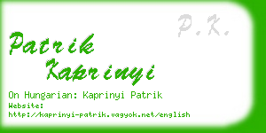 patrik kaprinyi business card